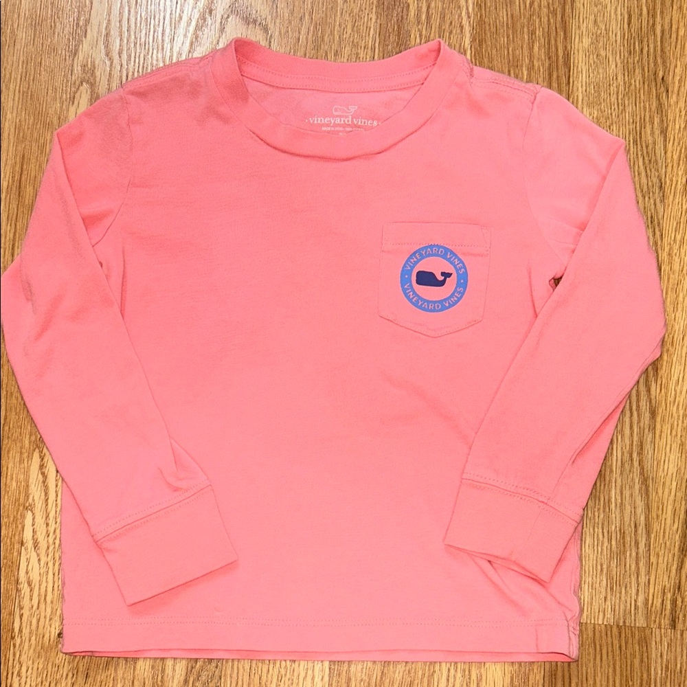 Vineyard Vines Kids Coral Long Sleeve Tee